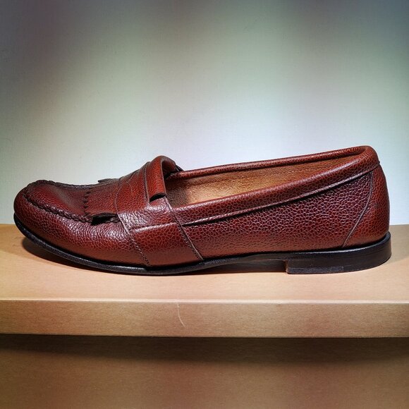 VINTAGE RARE SOUTH STREET STATION SCOTCH GRAIN KILTIE PENNY LOAFERS MADE IN USA main image 4